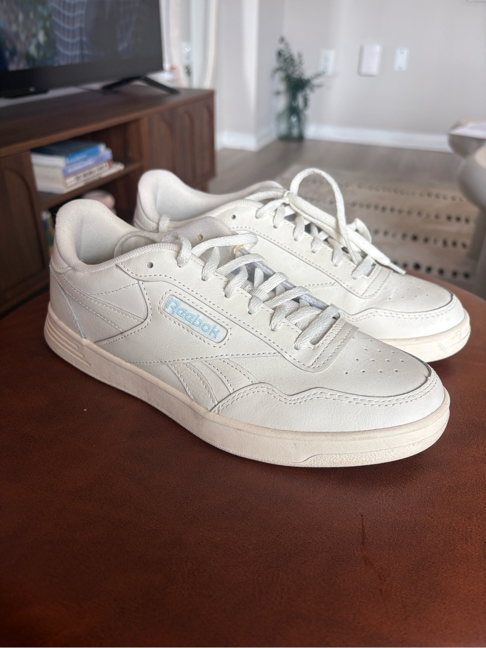 Reebok Men's White Low-Top Leather Sneakers